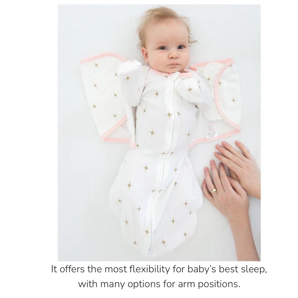 Swaddle Designs Omni Swaddle Sack Pink/White Trim- size small